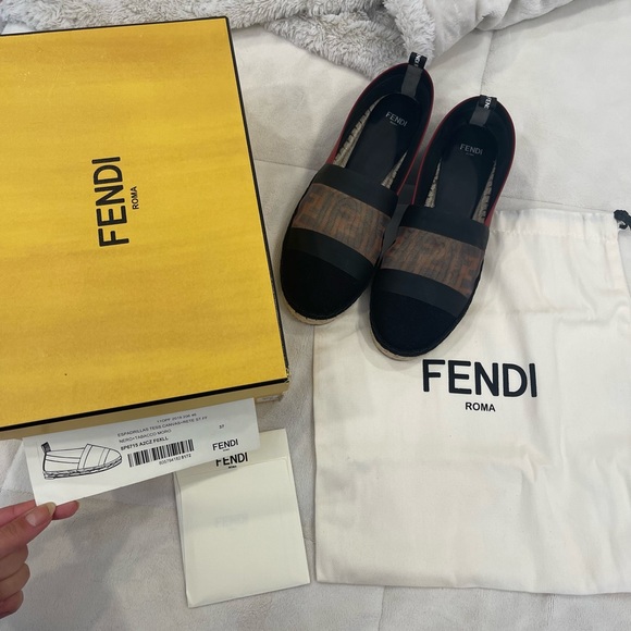 FENDI Colibri Mesh FF Espadrilles sz 37 - Picture 2 of 4